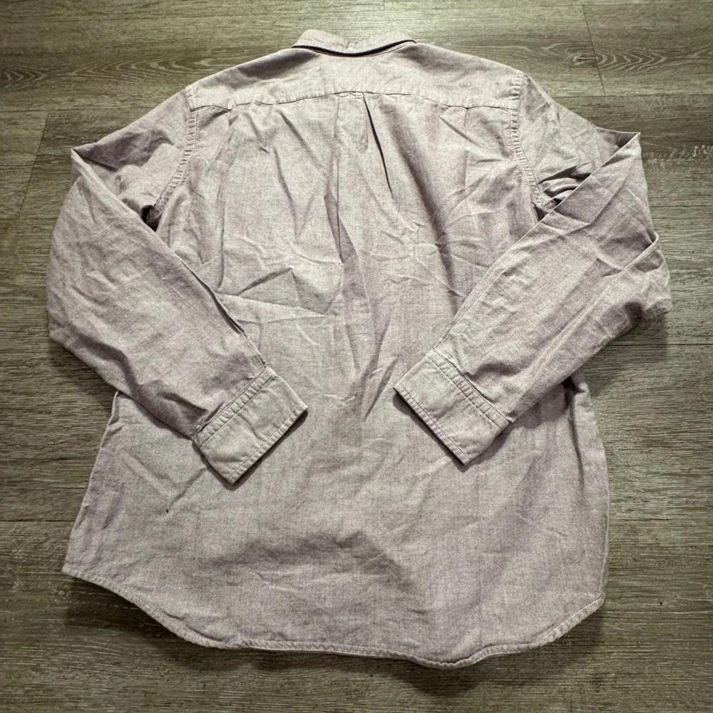 Banana Republic Shirt Mens L Purple 100% Cotton Oxford Grant Fit Preppy OCBD